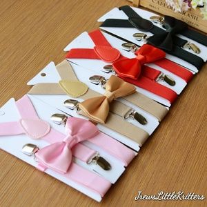 Suspenders and bow tie